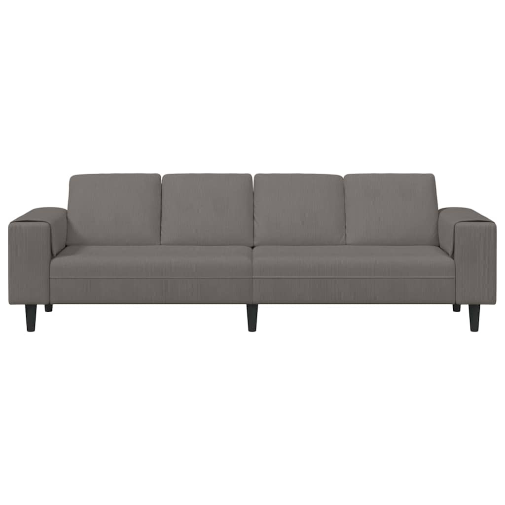 vidaXL Sofa din material textil Gri deschis 208 cm Țesătură de catifea