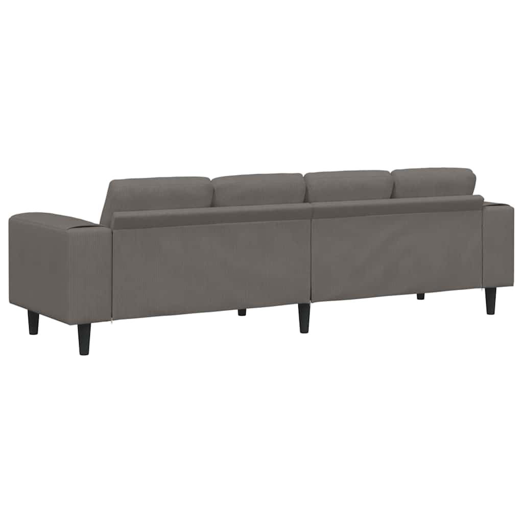 vidaXL Sofa din material textil Gri deschis 208 cm Țesătură de catifea