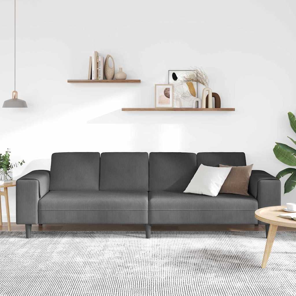 vidaXL Sofa din material textil Gri închis Țesătură de catifea