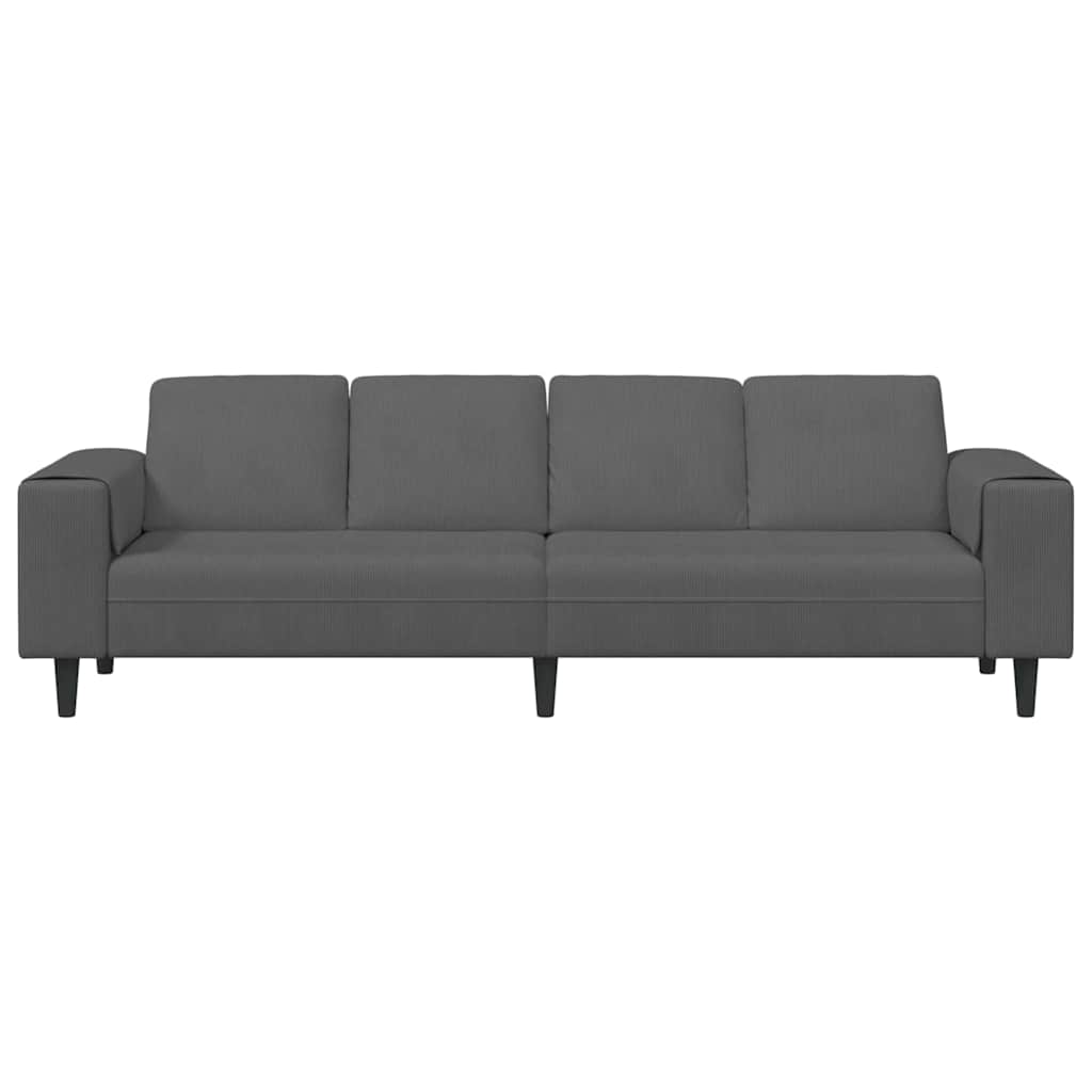 vidaXL Sofa din material textil Gri închis Țesătură de catifea