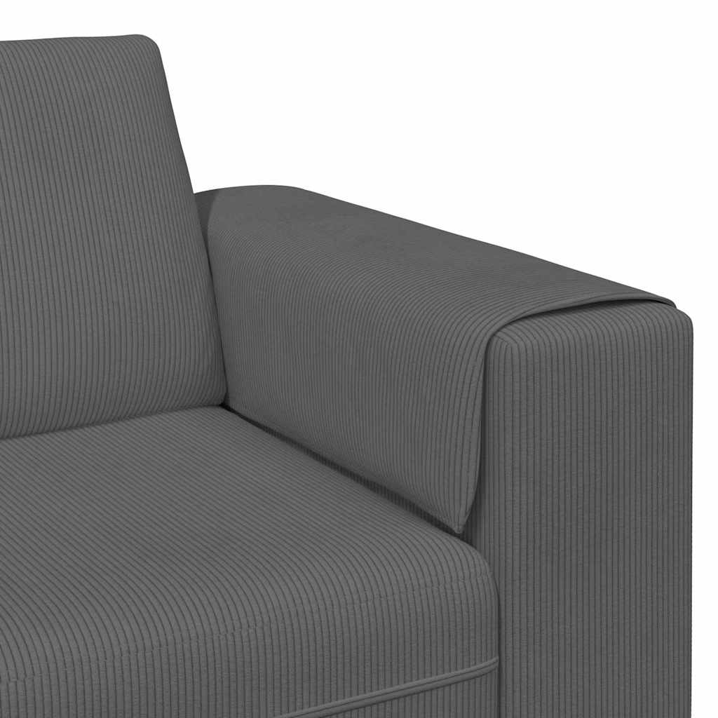vidaXL Sofa din material textil Gri închis Țesătură de catifea