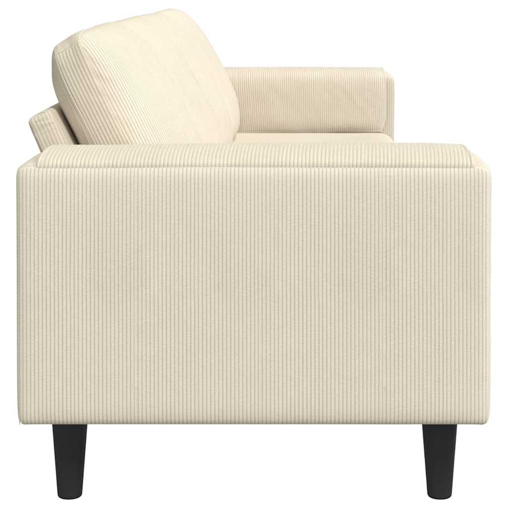 vidaXL Sofa din material textil Crem 208 cm Țesătură de catifea