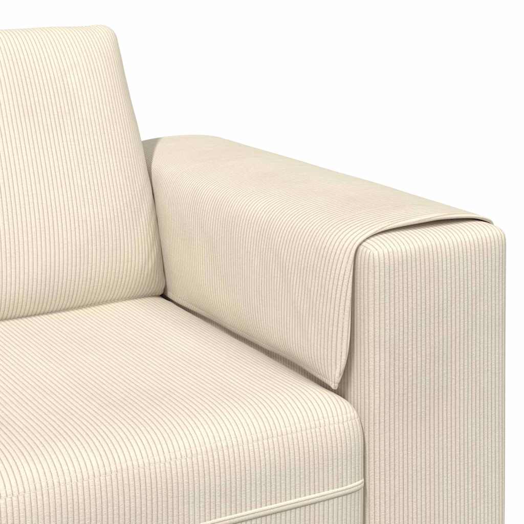 vidaXL Sofa din material textil Crem 208 cm Țesătură de catifea