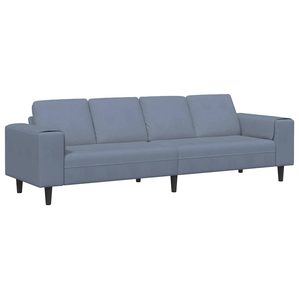 vidaXL Sofa din material textil albastru 208 cm Țesătură de catifea
