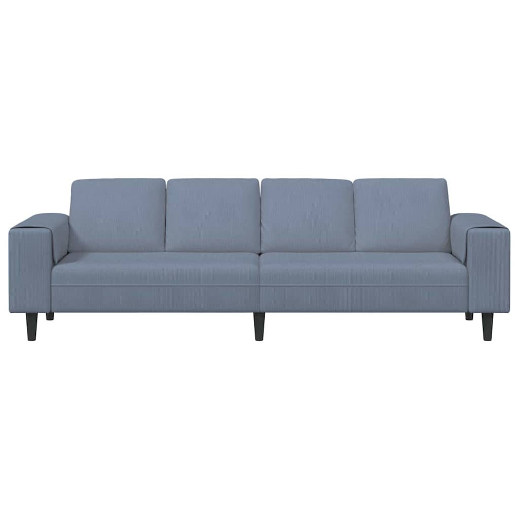vidaXL Sofa din material textil albastru 208 cm Țesătură de catifea