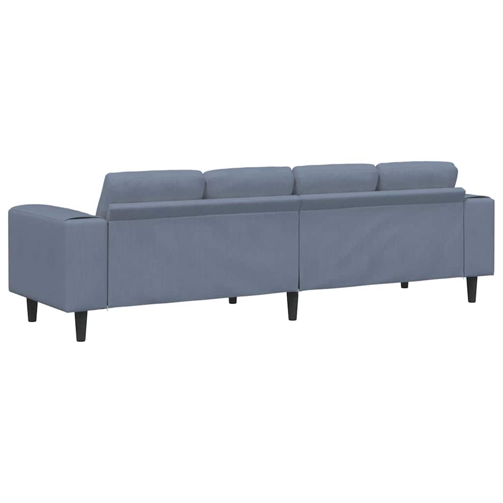 vidaXL Sofa din material textil albastru 208 cm Țesătură de catifea