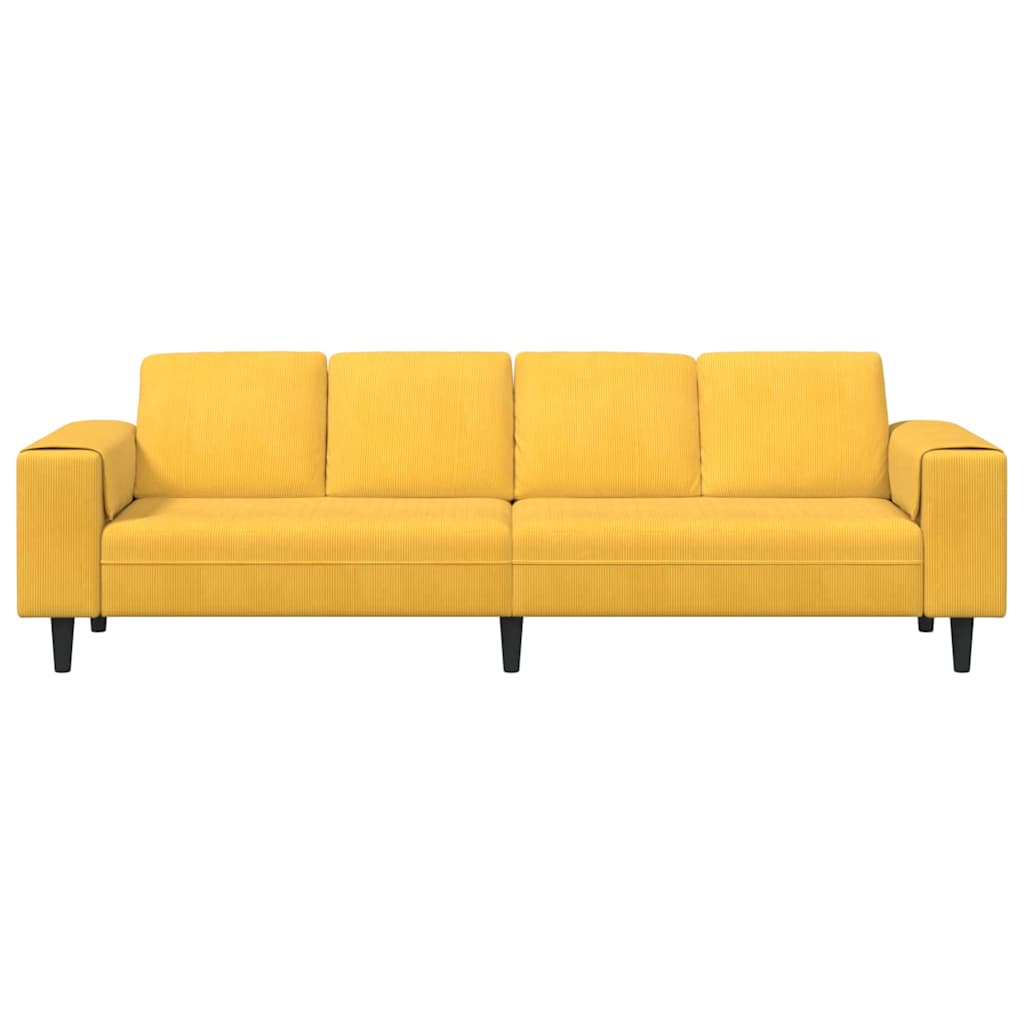 vidaXL Sofa din material textil Galben Deschis Țesătură de catifea