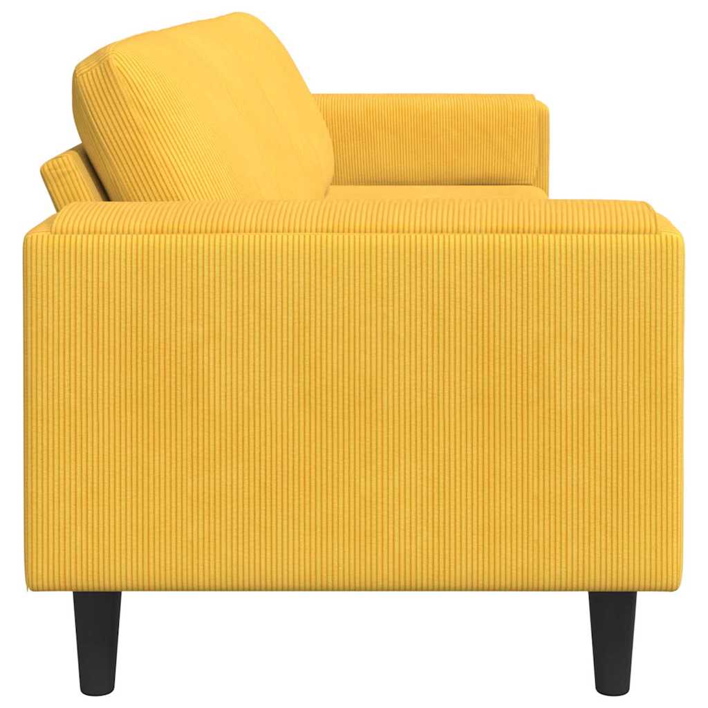 vidaXL Sofa din material textil Galben Deschis Țesătură de catifea