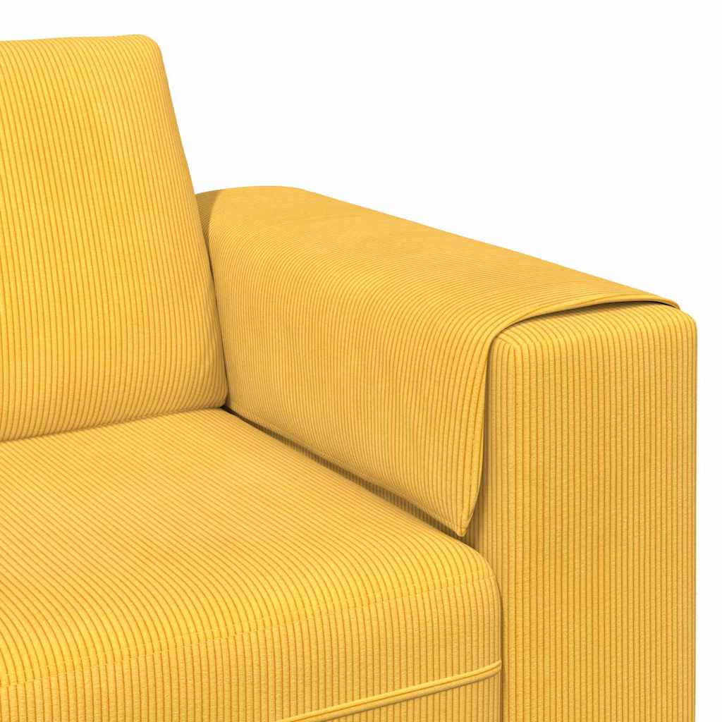 vidaXL Sofa din material textil Galben Deschis Țesătură de catifea