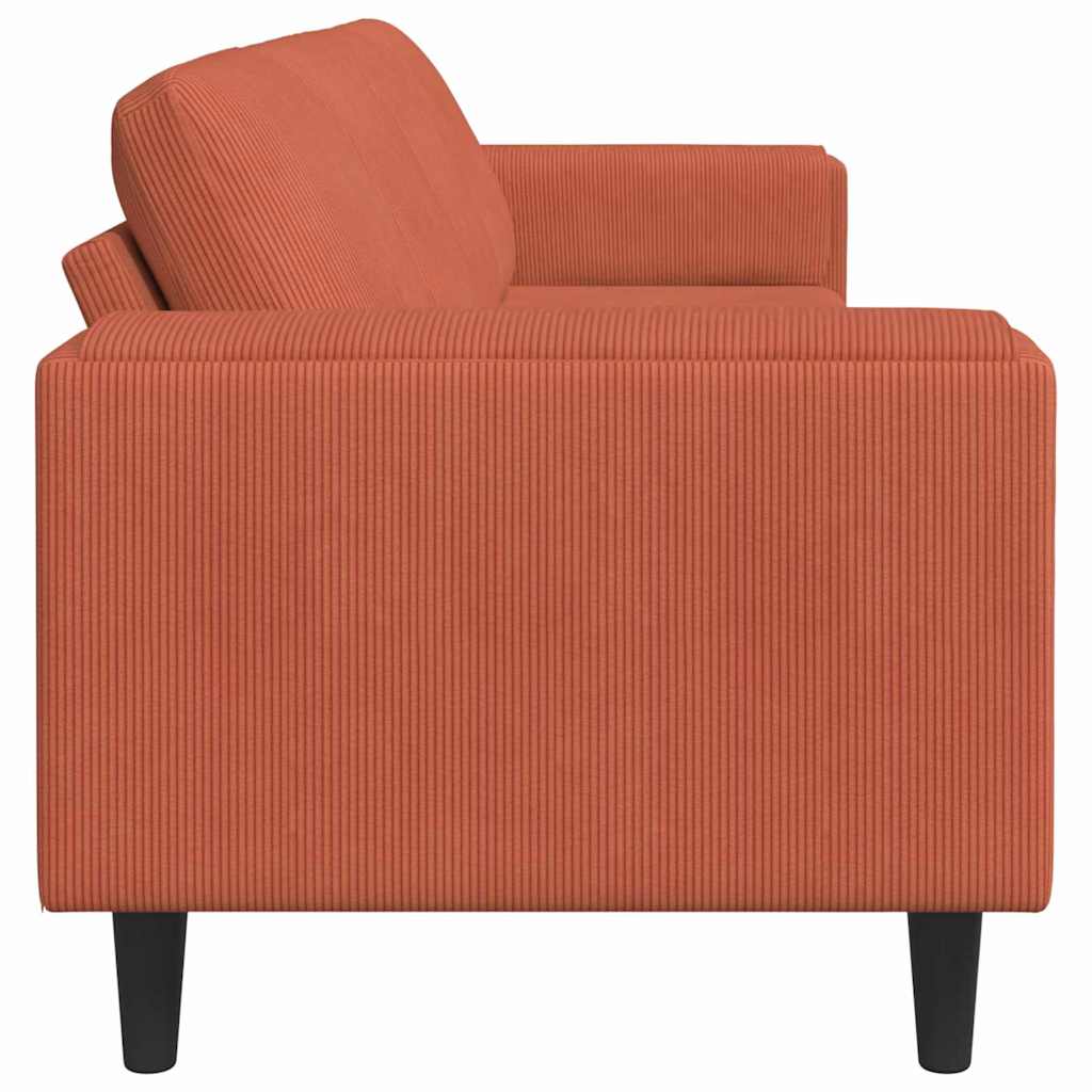 vidaXL Sofa din material textil Roșu portocalie Țesătură de catifea