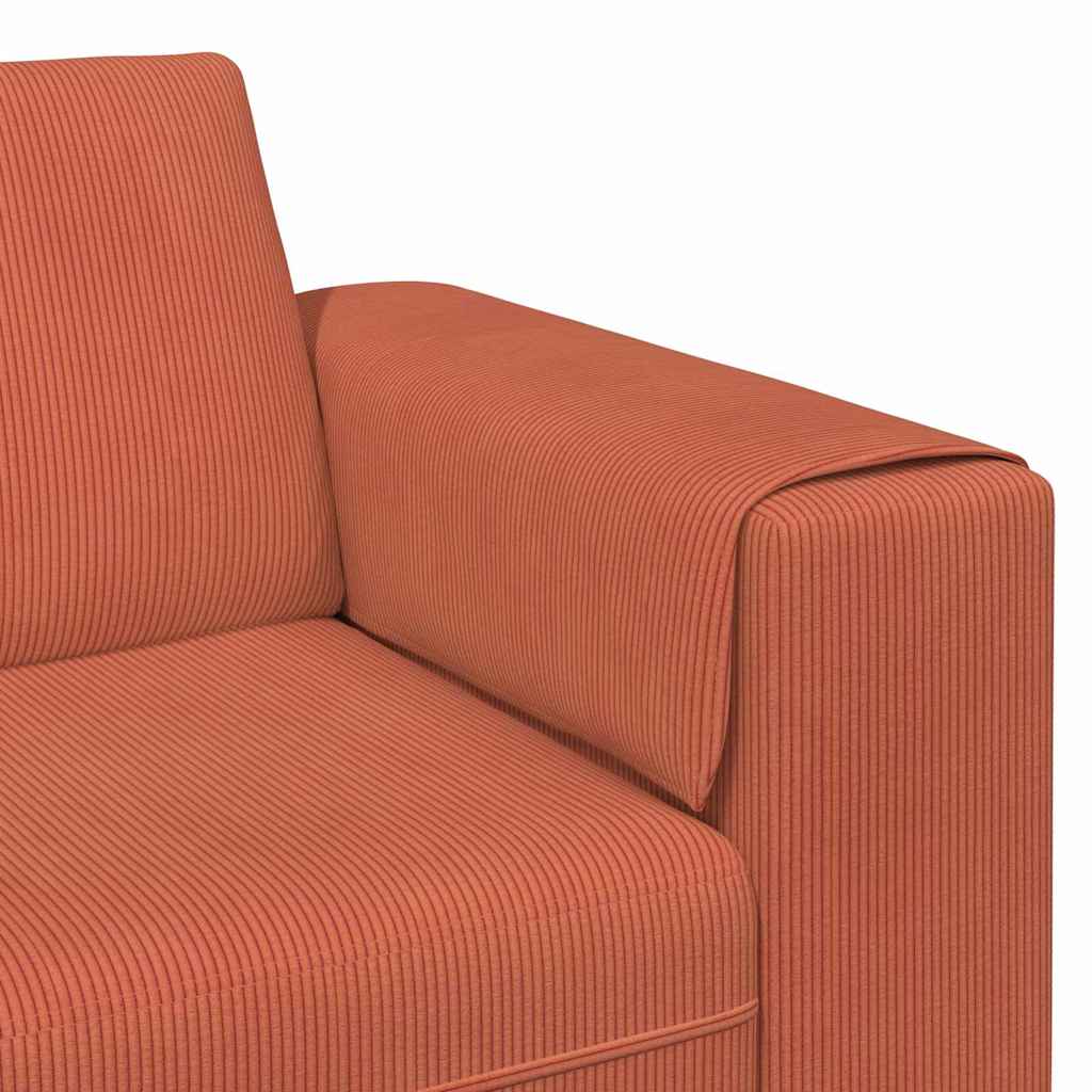 vidaXL Sofa din material textil Roșu portocalie Țesătură de catifea
