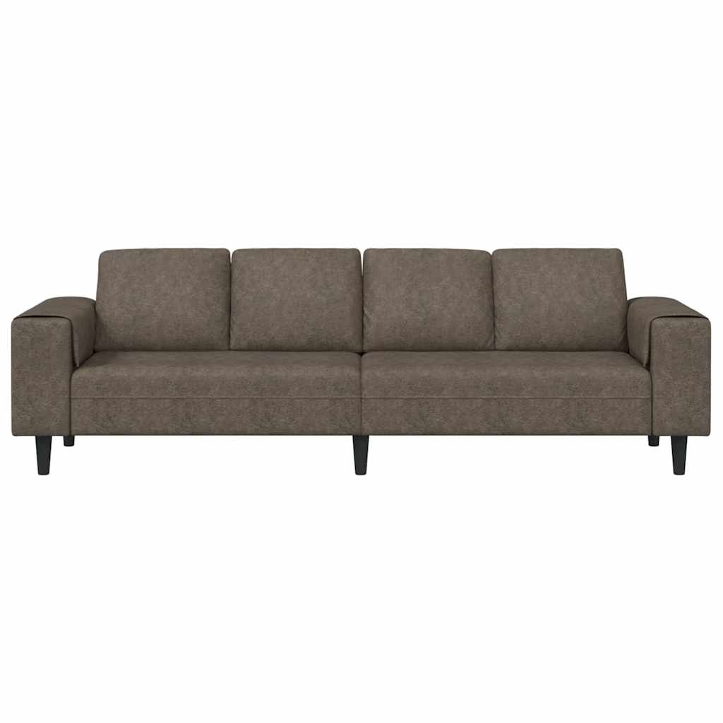 vidaXL Set de canapea Gri închis Piele ecologică de suede