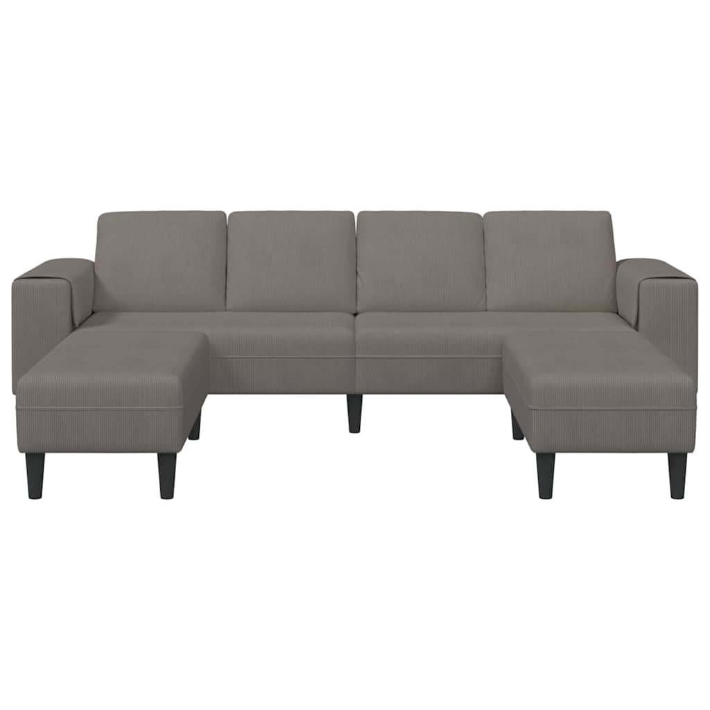 vidaXL Sofa din material textil Gri deschis Țesătură de catifea
