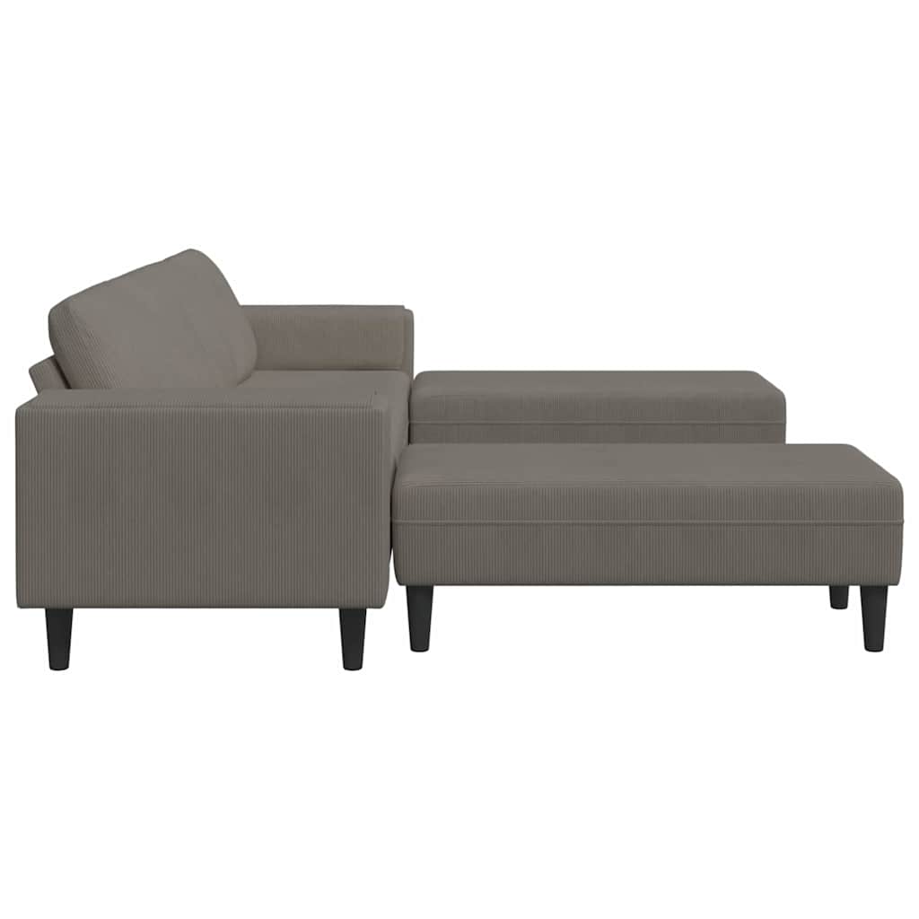 vidaXL Sofa din material textil Gri deschis Țesătură de catifea