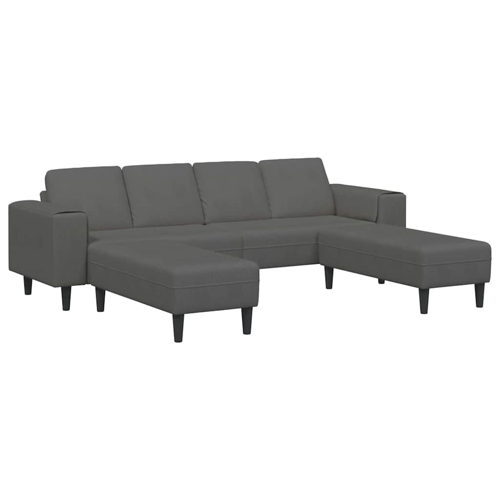 vidaXL Sofa din material textil Gri închis Țesătură de catifea