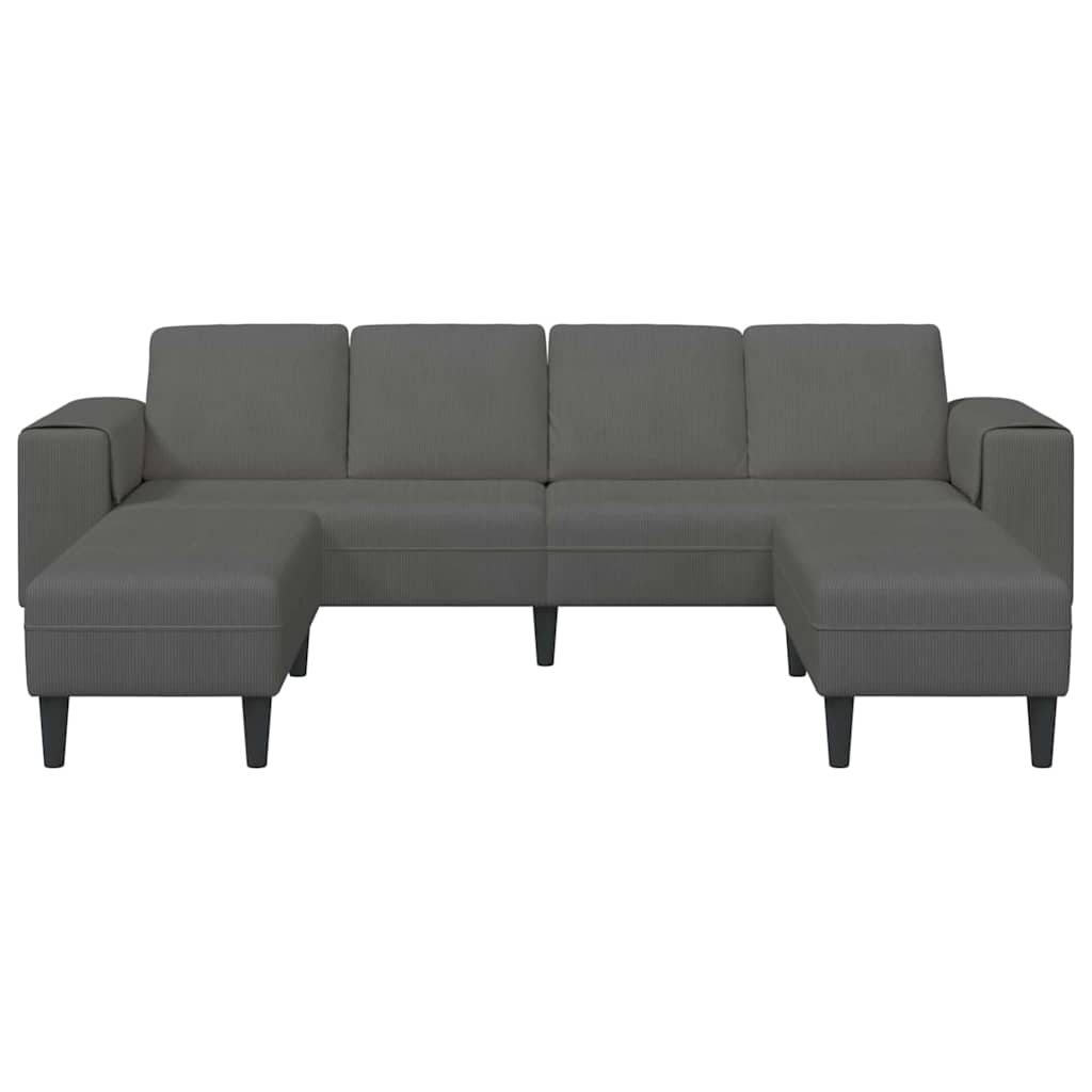 vidaXL Sofa din material textil Gri închis Țesătură de catifea