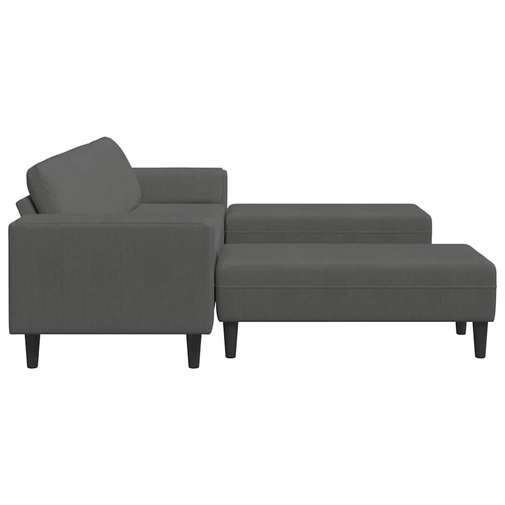 vidaXL Sofa din material textil Gri închis Țesătură de catifea