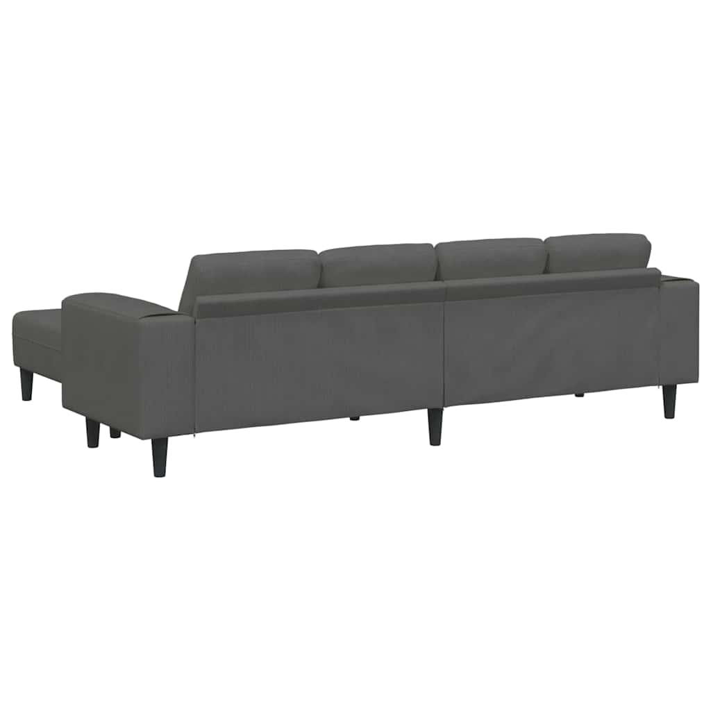 vidaXL Sofa din material textil Gri închis Țesătură de catifea