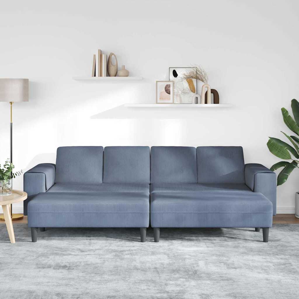 vidaXL Sofa din material textil cu pernă albastru Țesătură de catifea