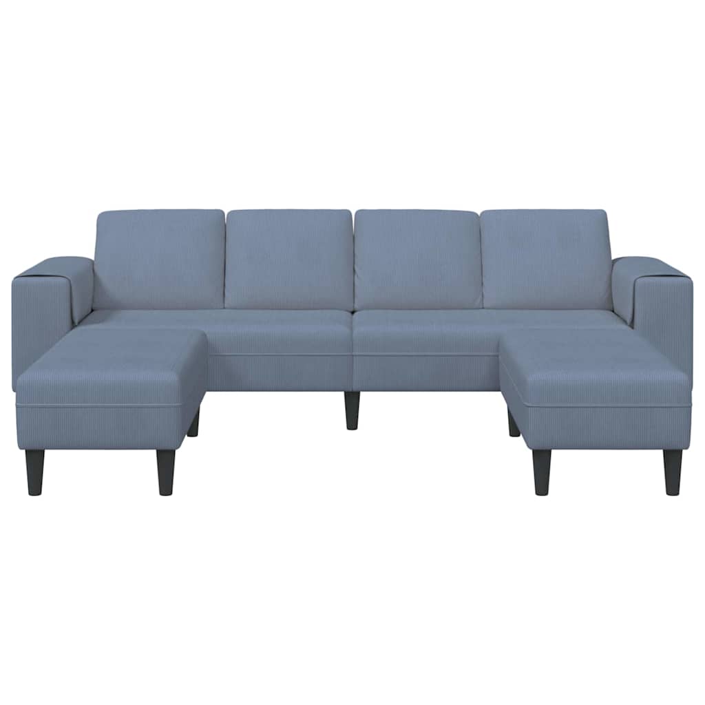 vidaXL Sofa din material textil cu pernă albastru Țesătură de catifea