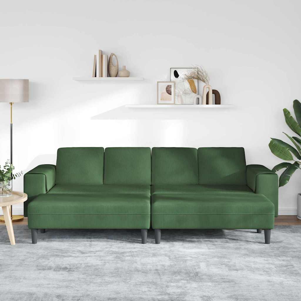vidaXL Sofa din material textil Verde închis Țesătură de catifea