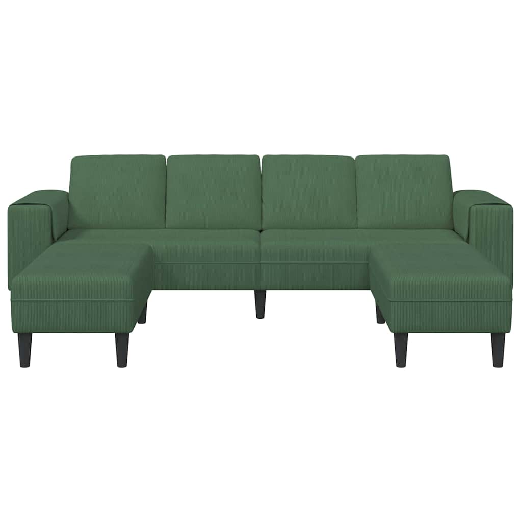 vidaXL Sofa din material textil Verde închis Țesătură de catifea