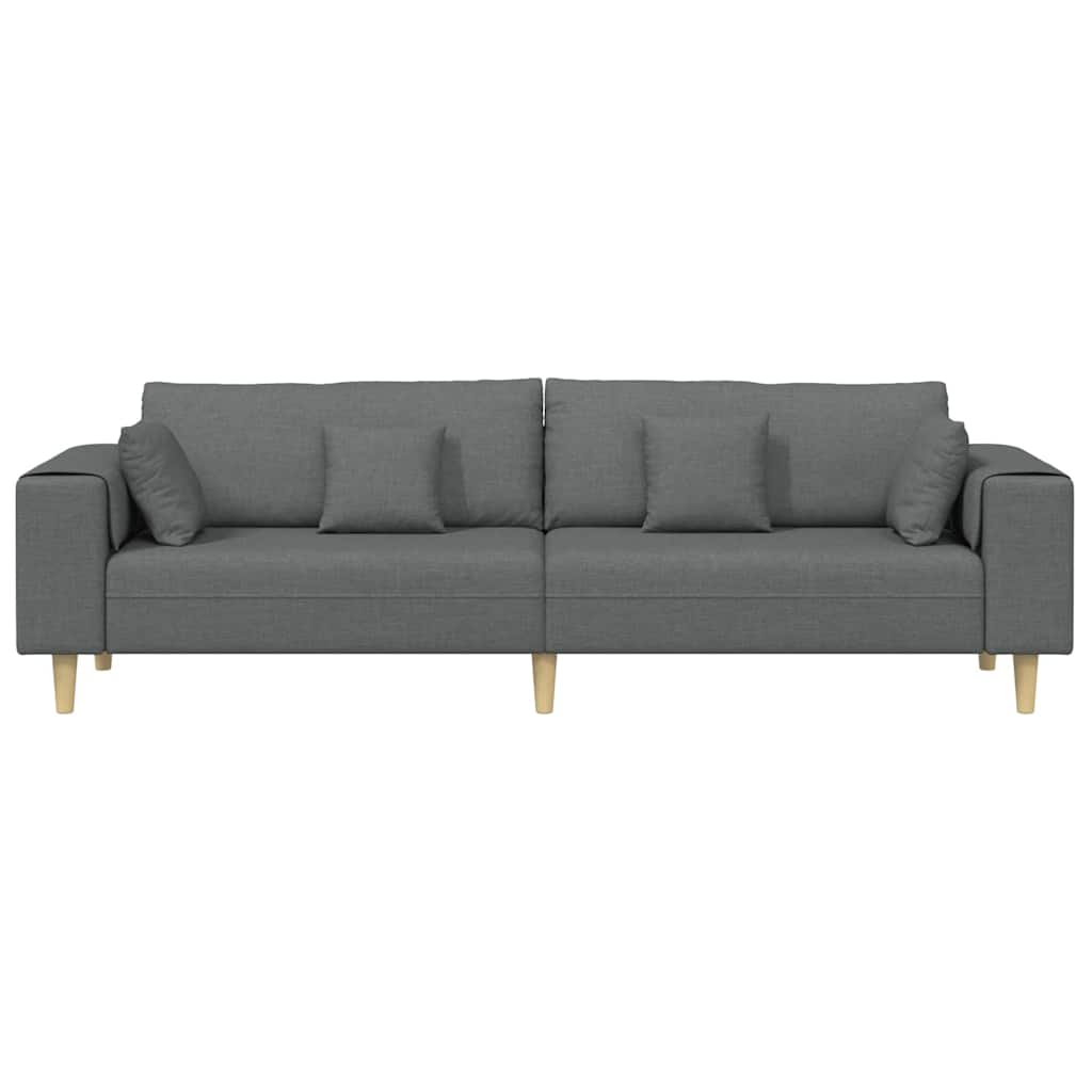 vidaXL Sofa din material textil cu pernă Gri închis 208 cm țesătură