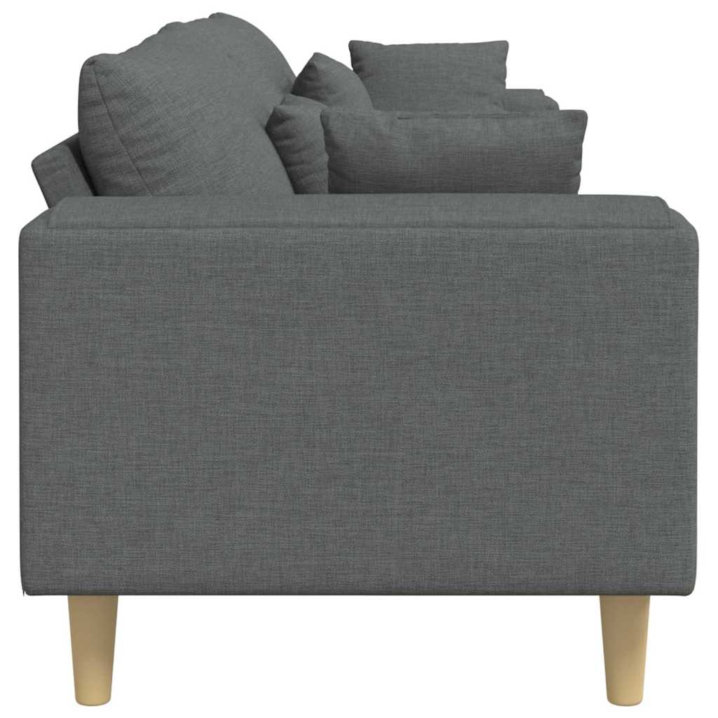 vidaXL Sofa din material textil cu pernă Gri închis 208 cm țesătură