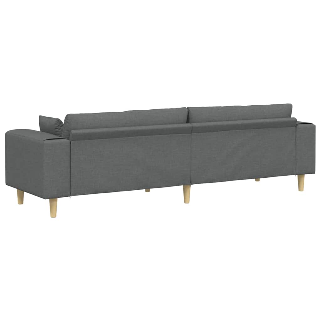 vidaXL Sofa din material textil cu pernă Gri închis 208 cm țesătură
