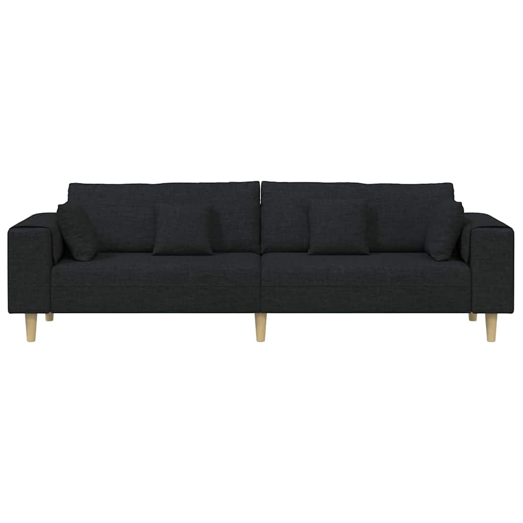 vidaXL Sofa din material textil cu pernă Negru 208 cm țesătură