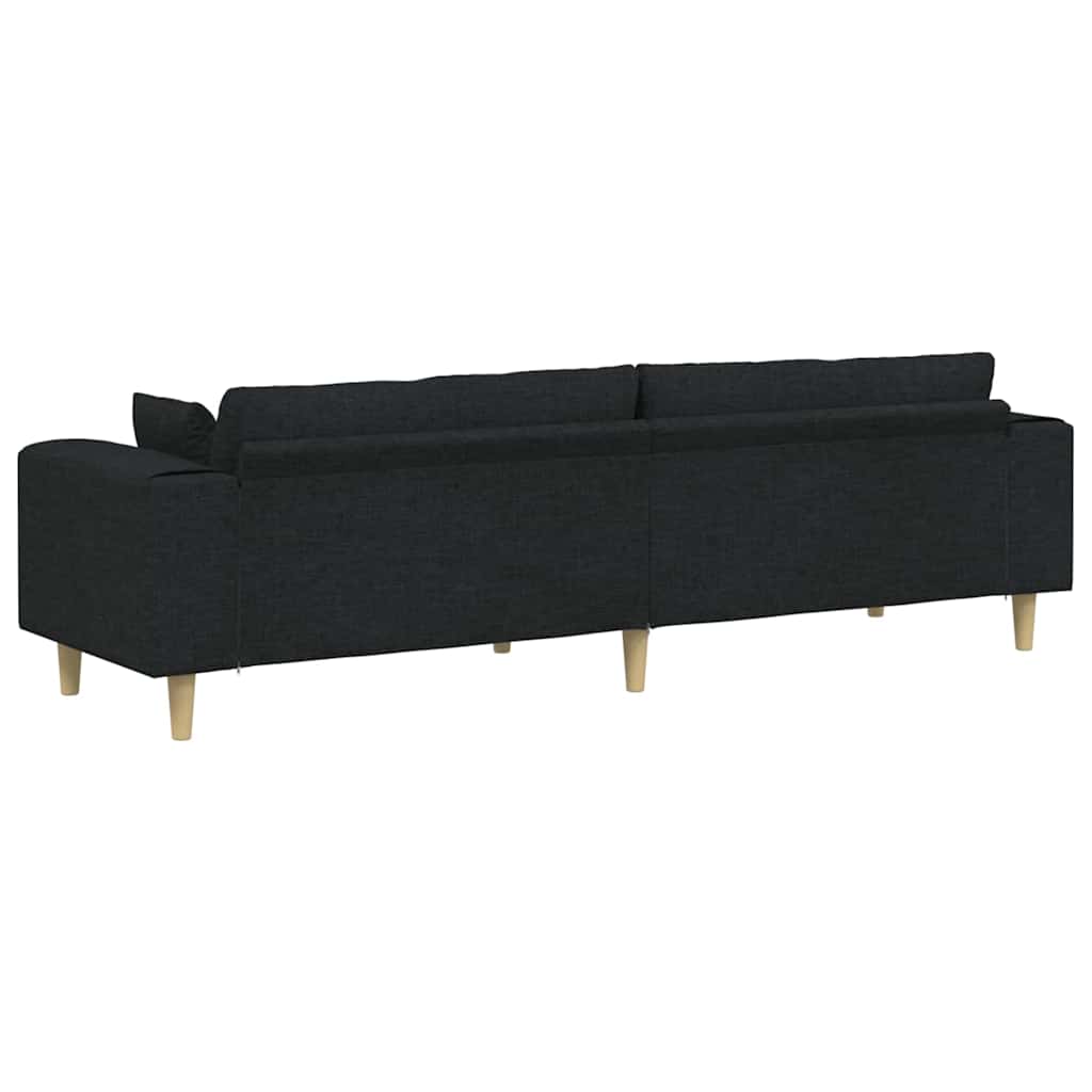 vidaXL Sofa din material textil cu pernă Negru 208 cm țesătură