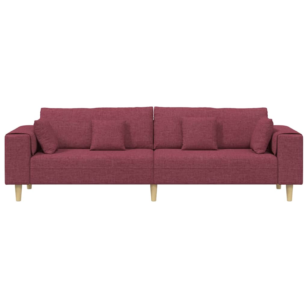vidaXL Sofa din material textil cu pernă Roșu Vin 208 cm țesătură