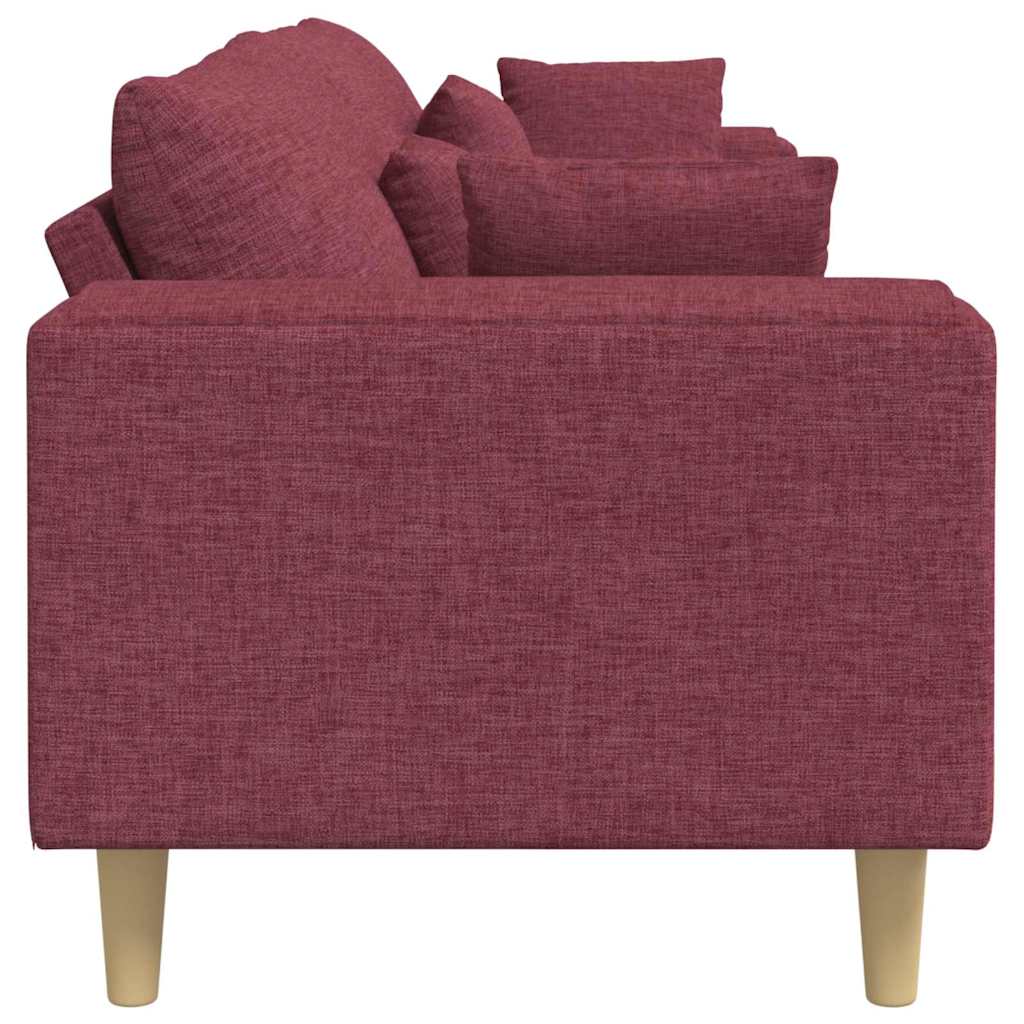 vidaXL Sofa din material textil cu pernă Roșu Vin 208 cm țesătură
