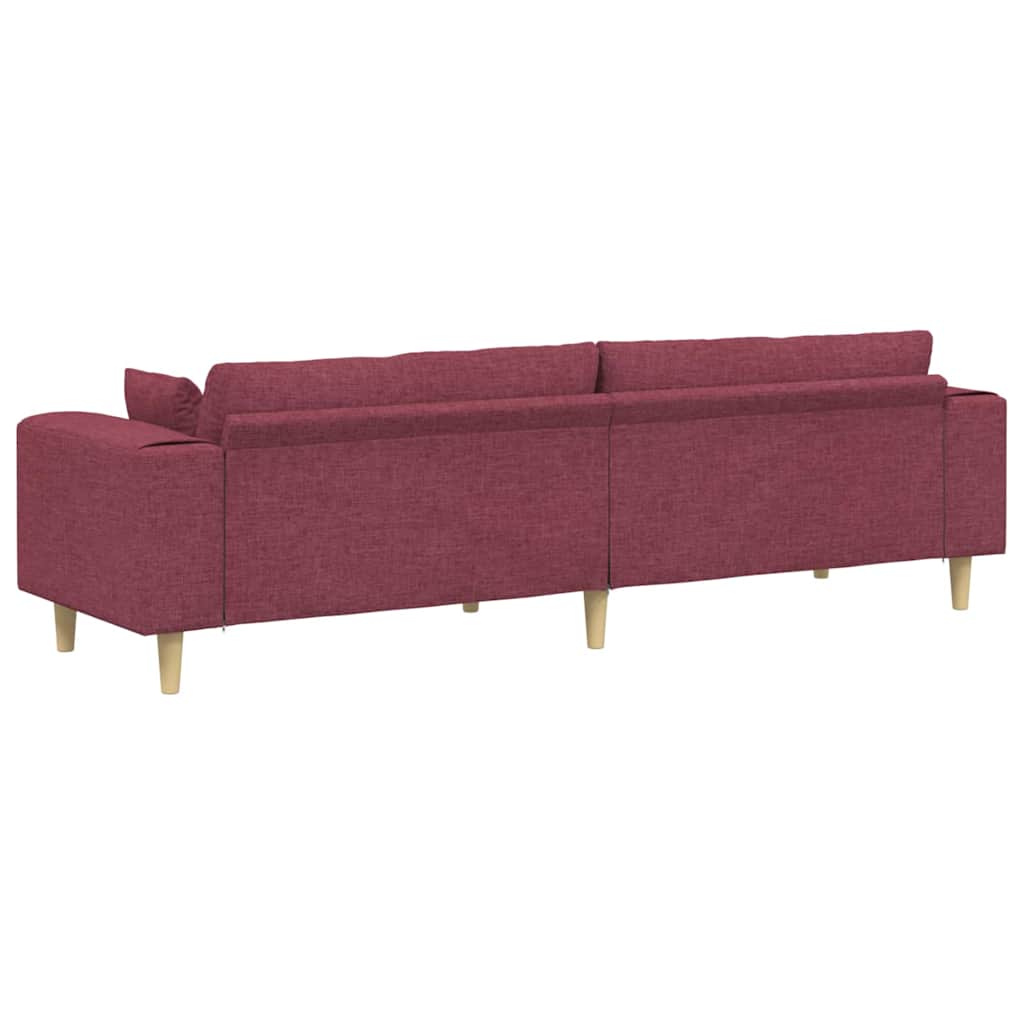 vidaXL Sofa din material textil cu pernă Roșu Vin 208 cm țesătură