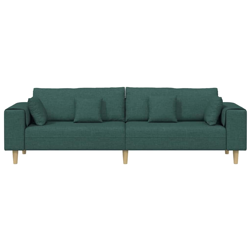 vidaXL Sofa din material textil cu pernă Verde închis 208 cm țesătură