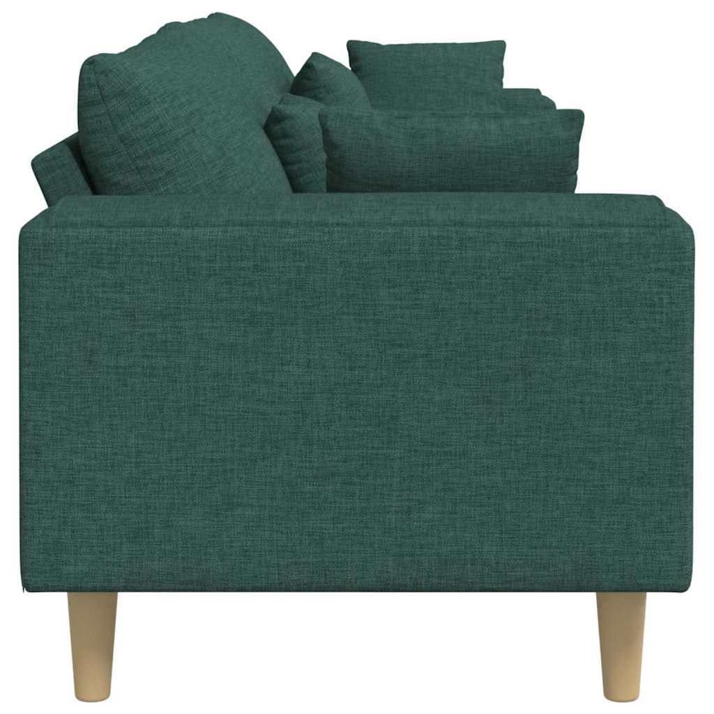 vidaXL Sofa din material textil cu pernă Verde închis 208 cm țesătură