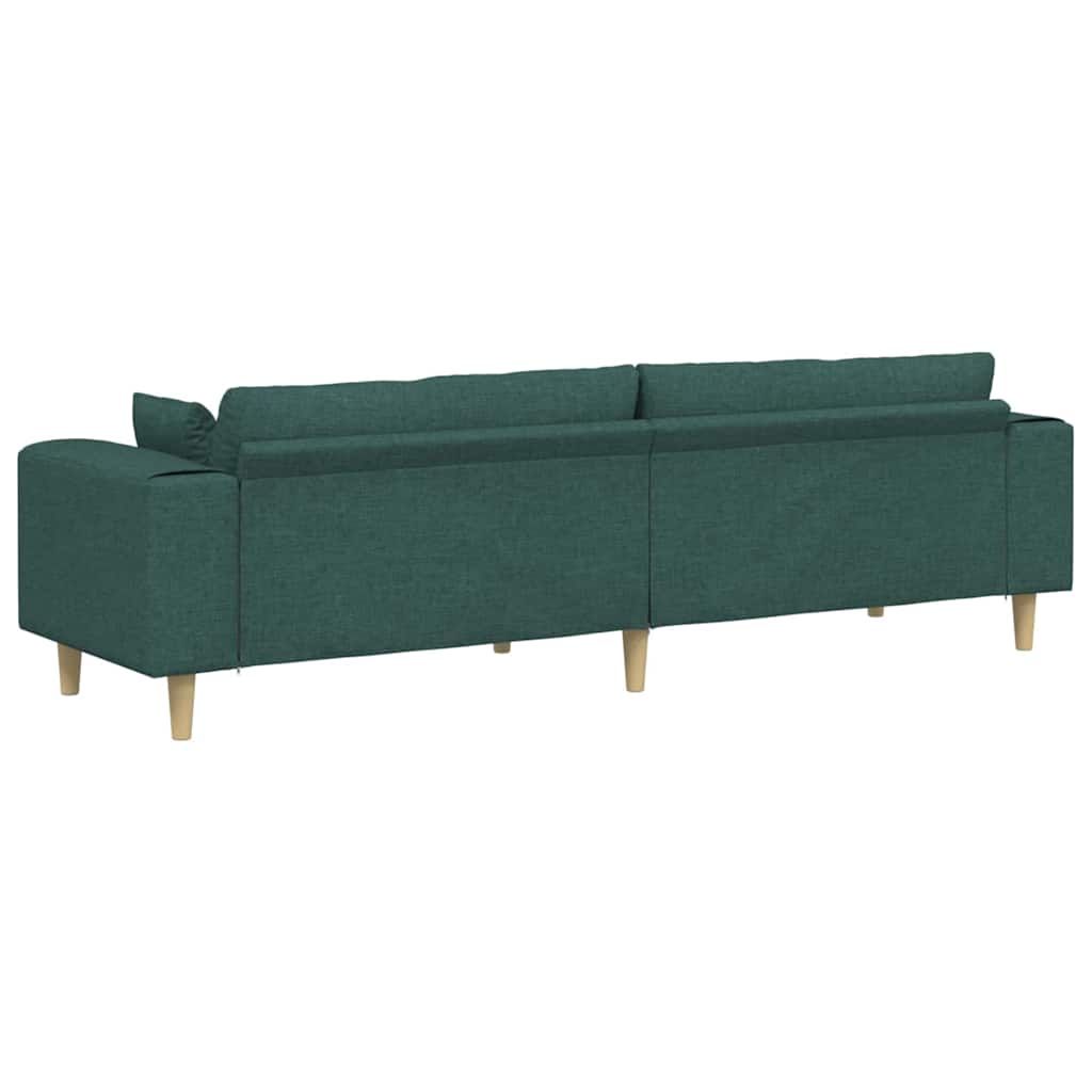 vidaXL Sofa din material textil cu pernă Verde închis 208 cm țesătură