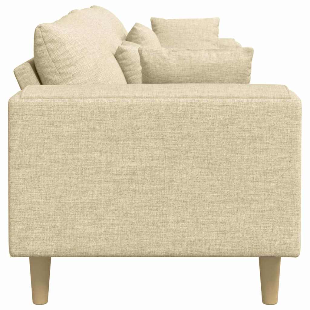 vidaXL Sofa din material textil cu pernă Crem 208 cm țesătură