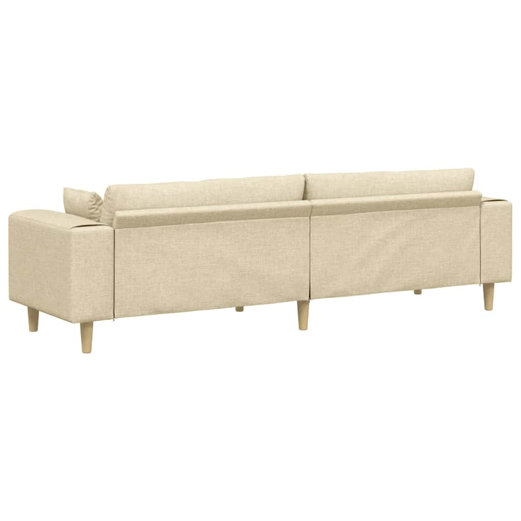 vidaXL Sofa din material textil cu pernă Crem 208 cm țesătură