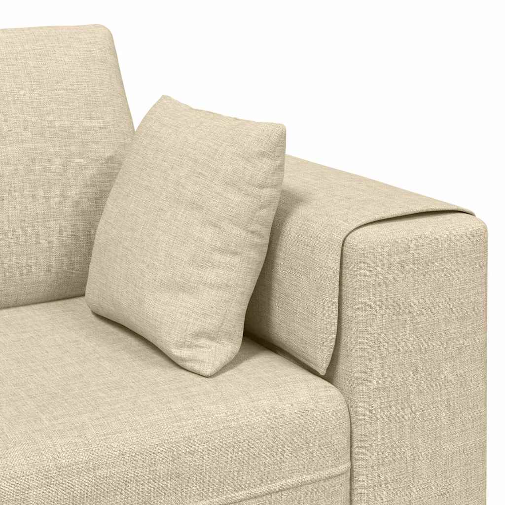 vidaXL Sofa din material textil cu pernă Crem 208 cm țesătură