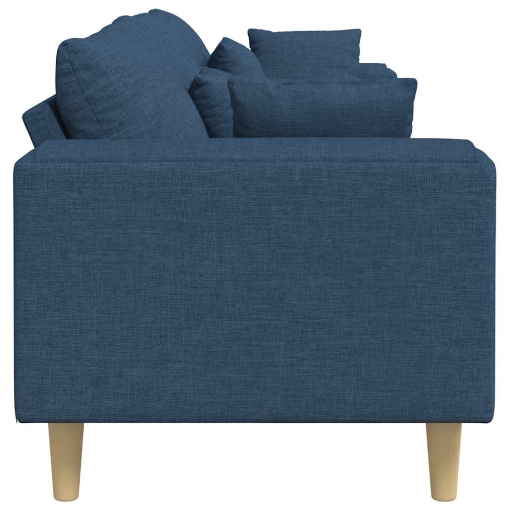 vidaXL Sofa din material textil cu pernă albastru 208 cm țesătură