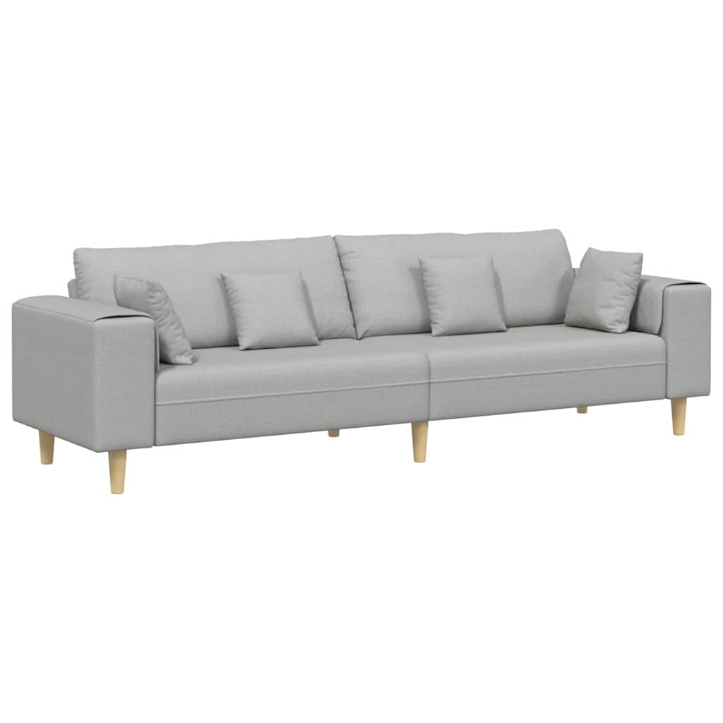 Sofa din material textil cu pernă Gri nori 208 cm țesătură