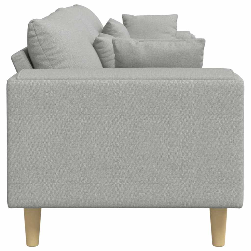 Sofa din material textil cu pernă Gri nori 208 cm țesătură