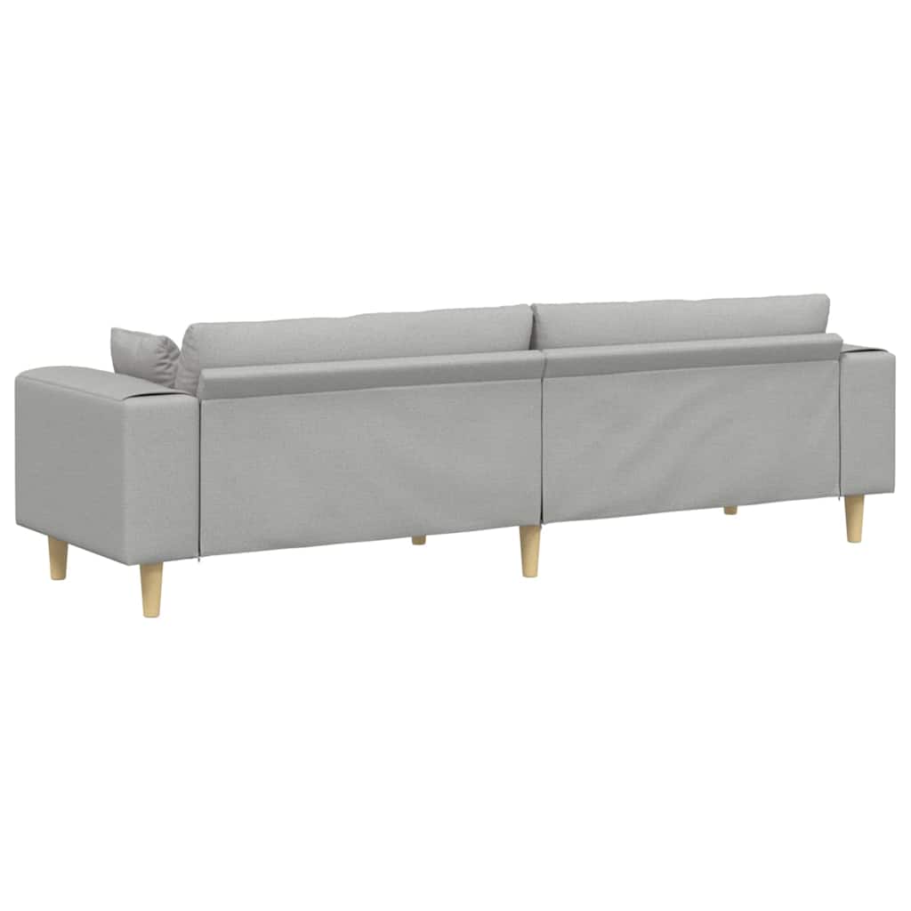 Sofa din material textil cu pernă Gri nori 208 cm țesătură
