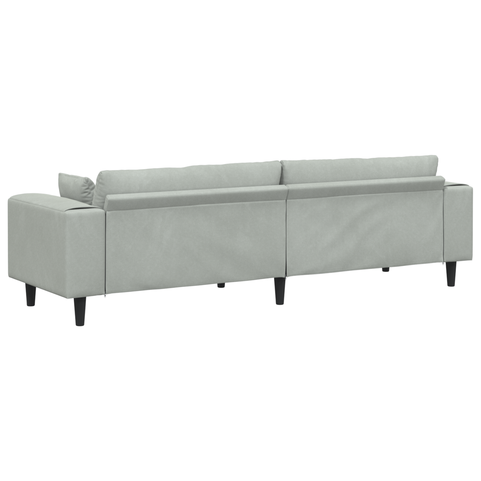 vidaXL Canapea din catifea cu pernă Gri deschis 208 cm Catifea vidaXL Canapea din catifea cu pernă Gri deschis 208 cm Catifea