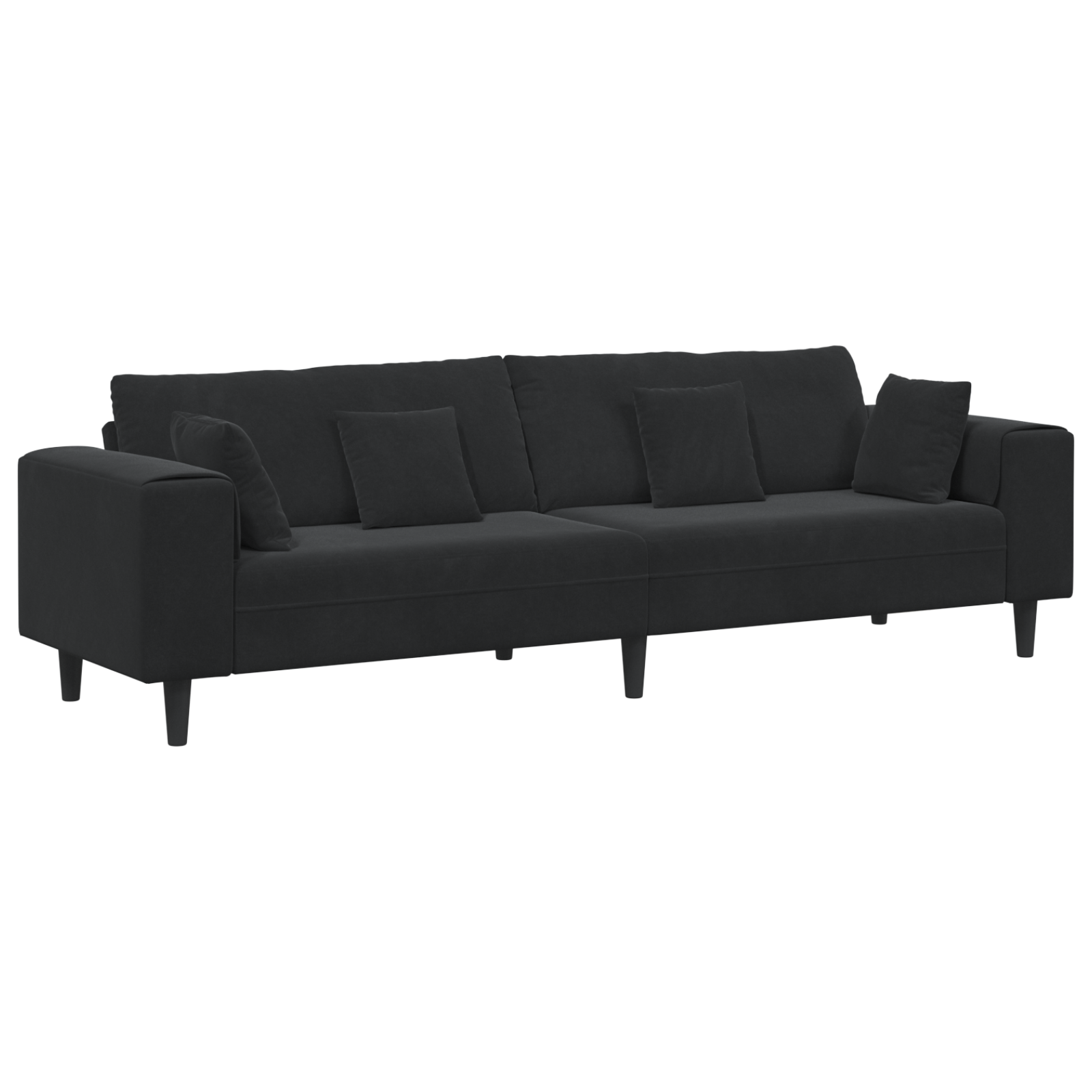 vidaXL Canapea din catifea cu pernă Negru 208 cm Catifea vidaXL Canapea din catifea cu pernă Negru 208 cm Catifea