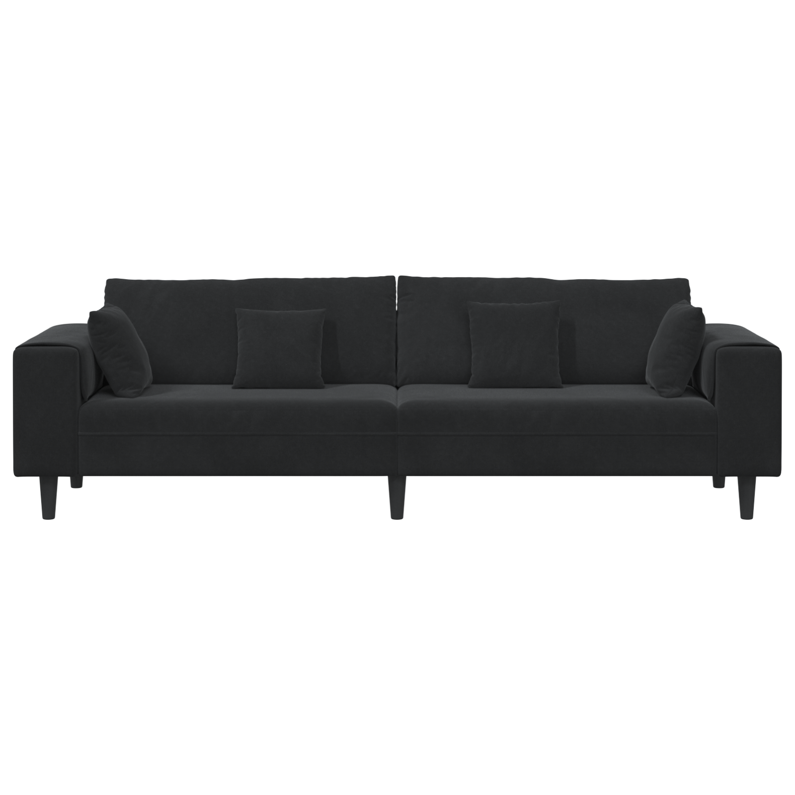 vidaXL Canapea din catifea cu pernă Negru 208 cm Catifea vidaXL Canapea din catifea cu pernă Negru 208 cm Catifea