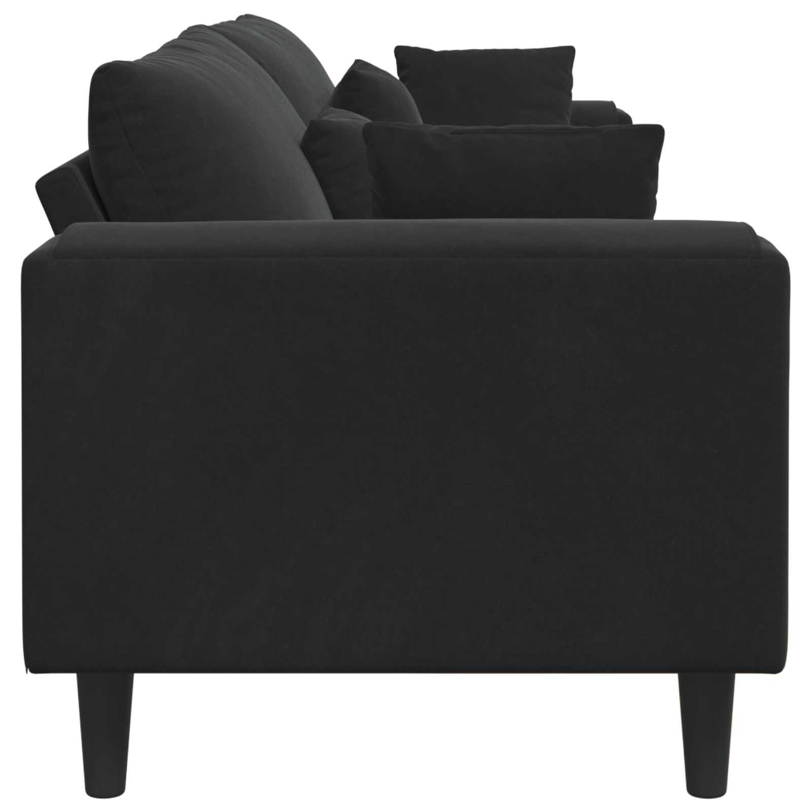 vidaXL Canapea din catifea cu pernă Negru 208 cm Catifea vidaXL Canapea din catifea cu pernă Negru 208 cm Catifea