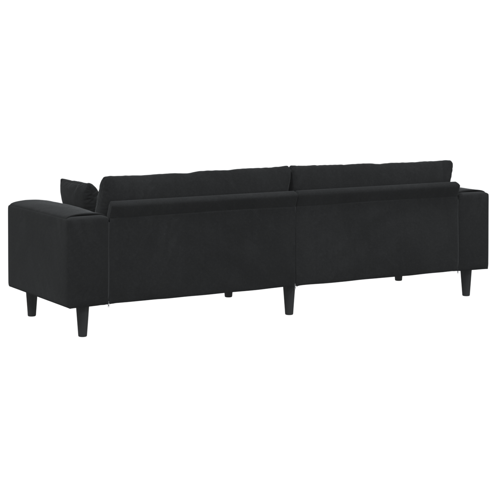 vidaXL Canapea din catifea cu pernă Negru 208 cm Catifea vidaXL Canapea din catifea cu pernă Negru 208 cm Catifea
