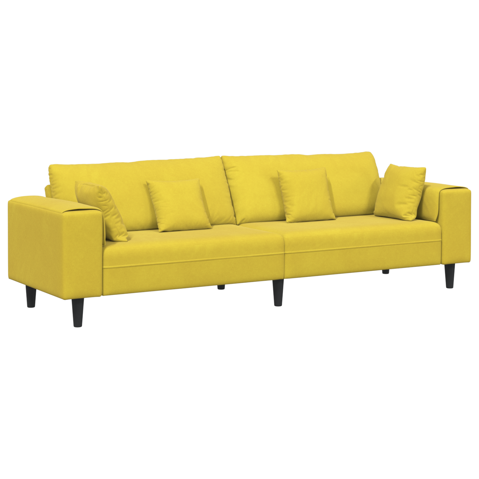 vidaXL Canapea din catifea cu pernă Galben 210 cm Catifea vidaXL Canapea din catifea cu pernă Galben 210 cm Catifea